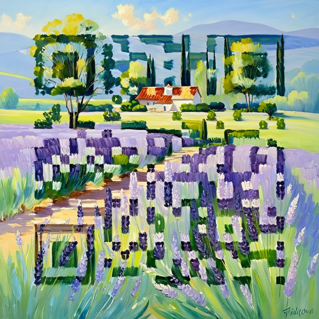QR artístico de Lavanda lavender — diseño de Flores
