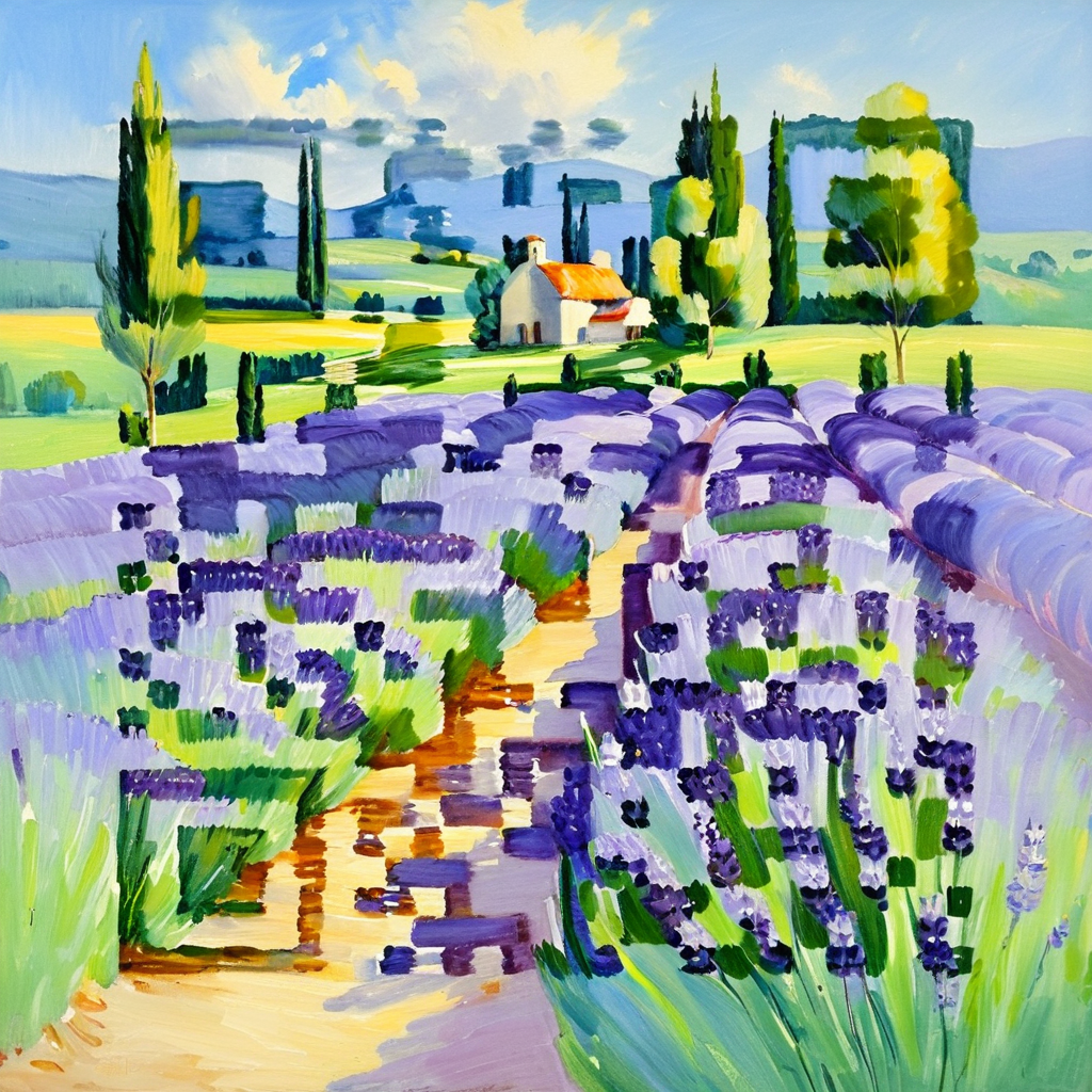 QR artístico de Campo lavandas — diseño de Flores