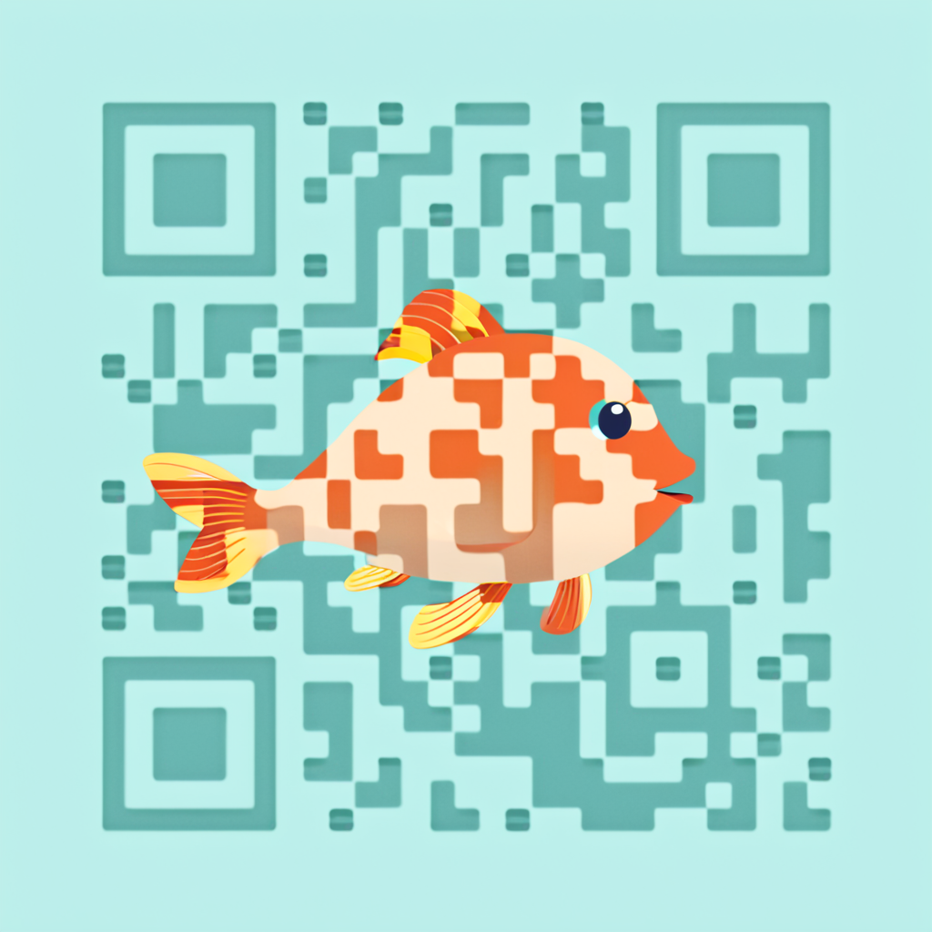 QR artístico de Fish — diseño de Animales