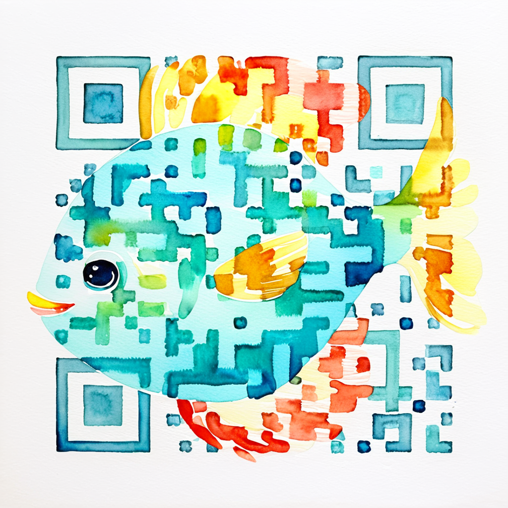 QR artístico de Fish — diseño de Animales