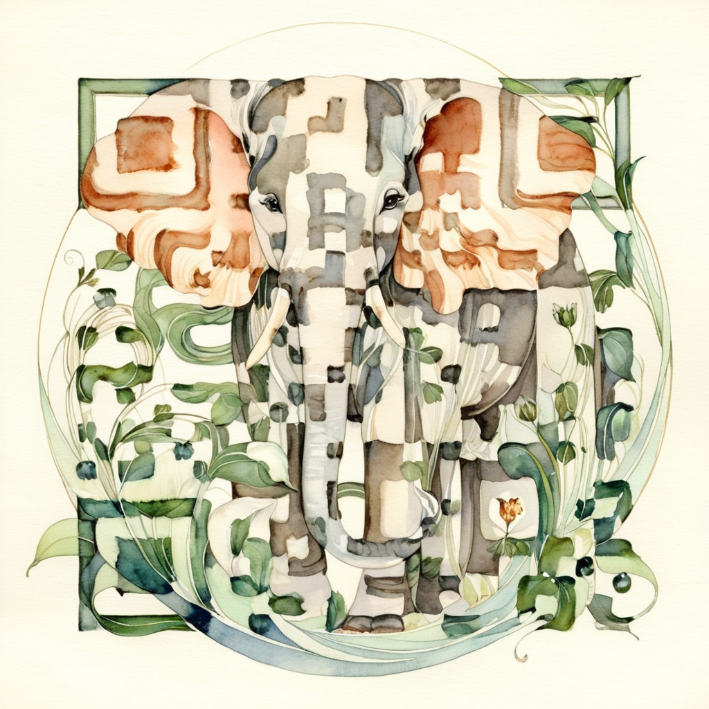 Elephant artistic QR code — Animals design