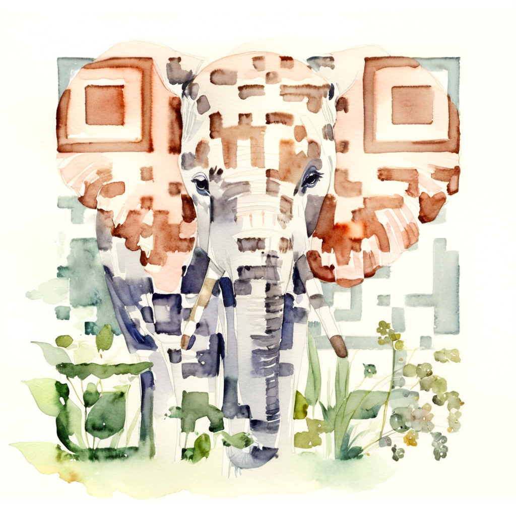 QR artístico de Elephant — diseño de Animales