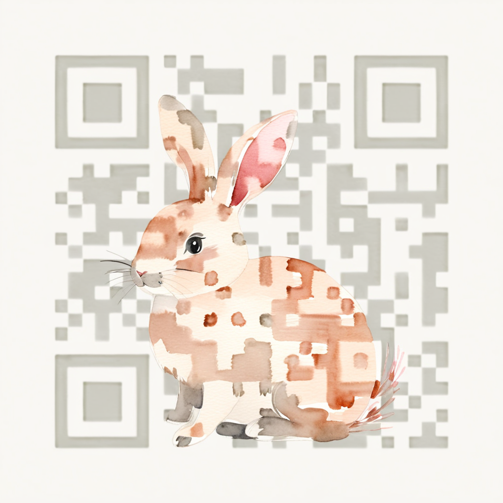 Rabbit artistic QR code — Animals design