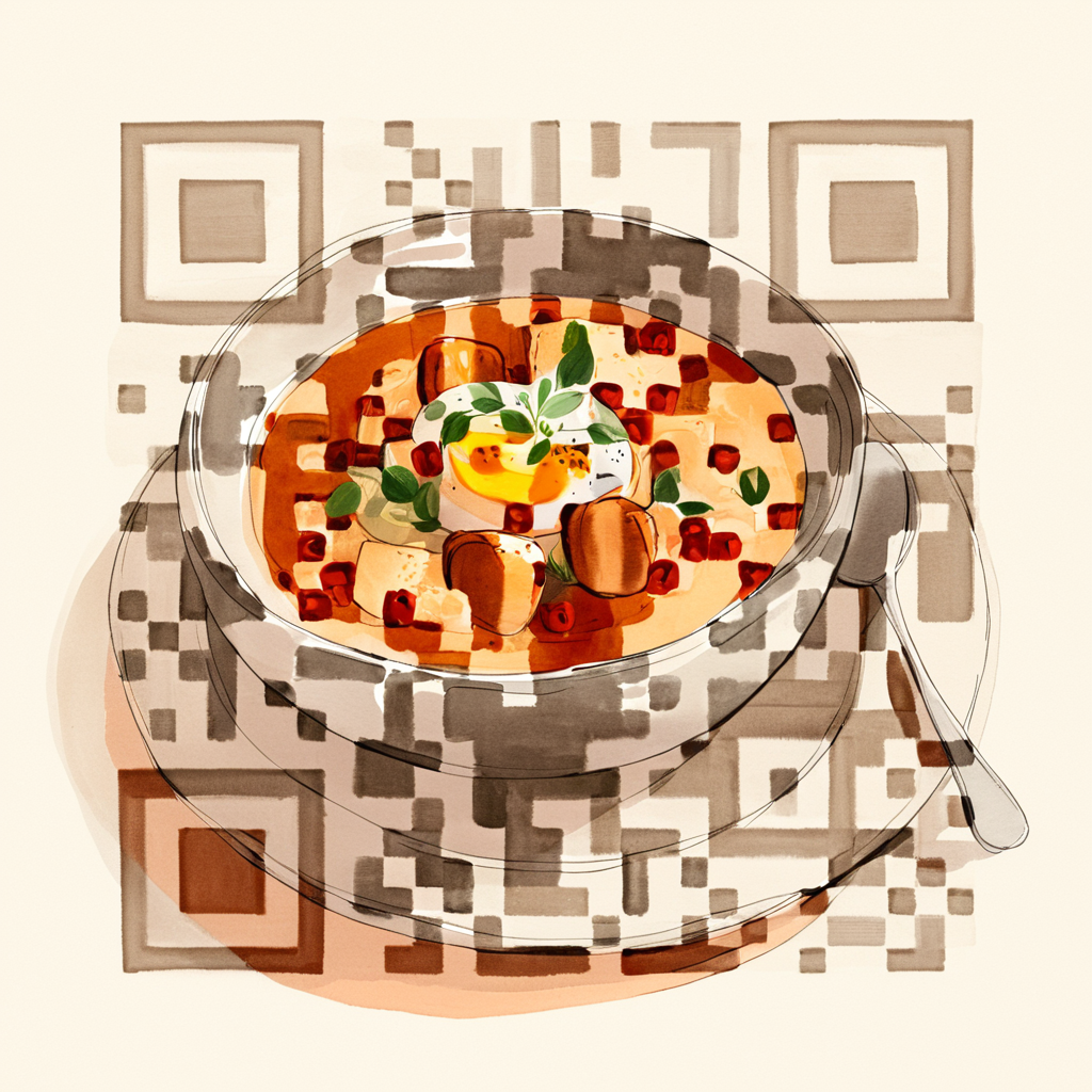 QR artístico de Soup — diseño de Comida y Bebidas