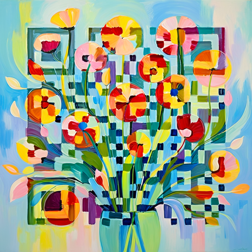 Colorful artistic QR code — Flowers design
