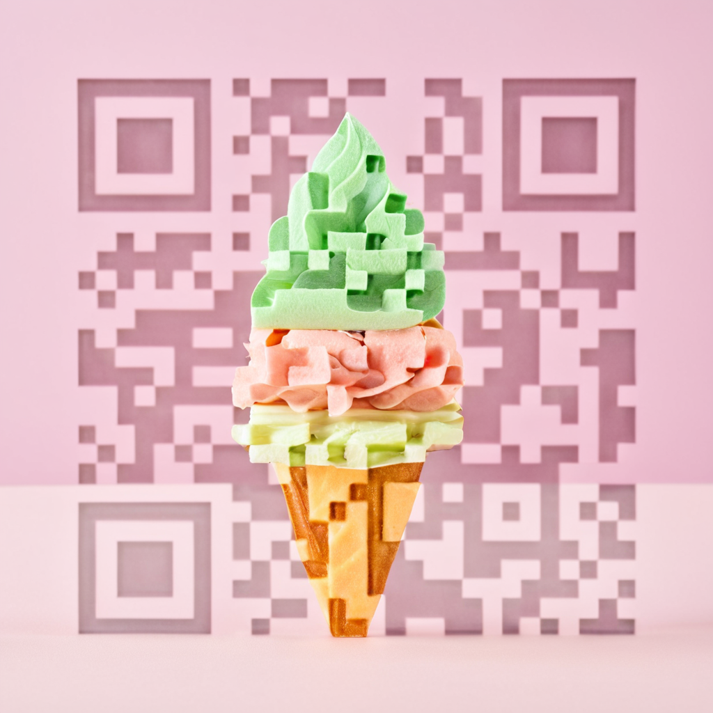 QR artístico de Ice cream — diseño de Comida y Bebidas