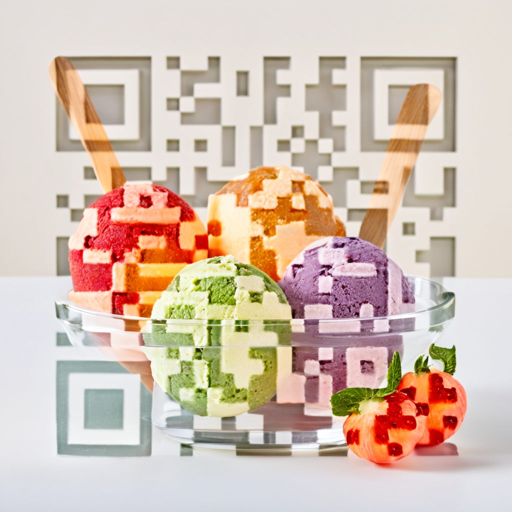 QR artístico de Ice cream — diseño de Comida y Bebidas