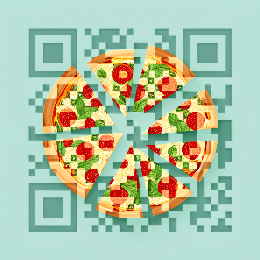 QR artístico de Pizza — diseño de Comida y Bebidas