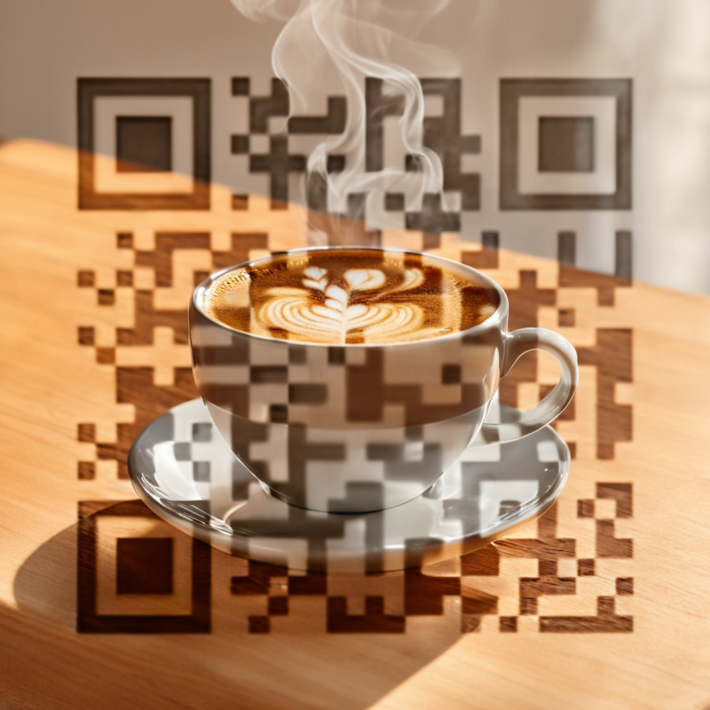 QR artístico de Coffee — diseño de Comida y Bebidas