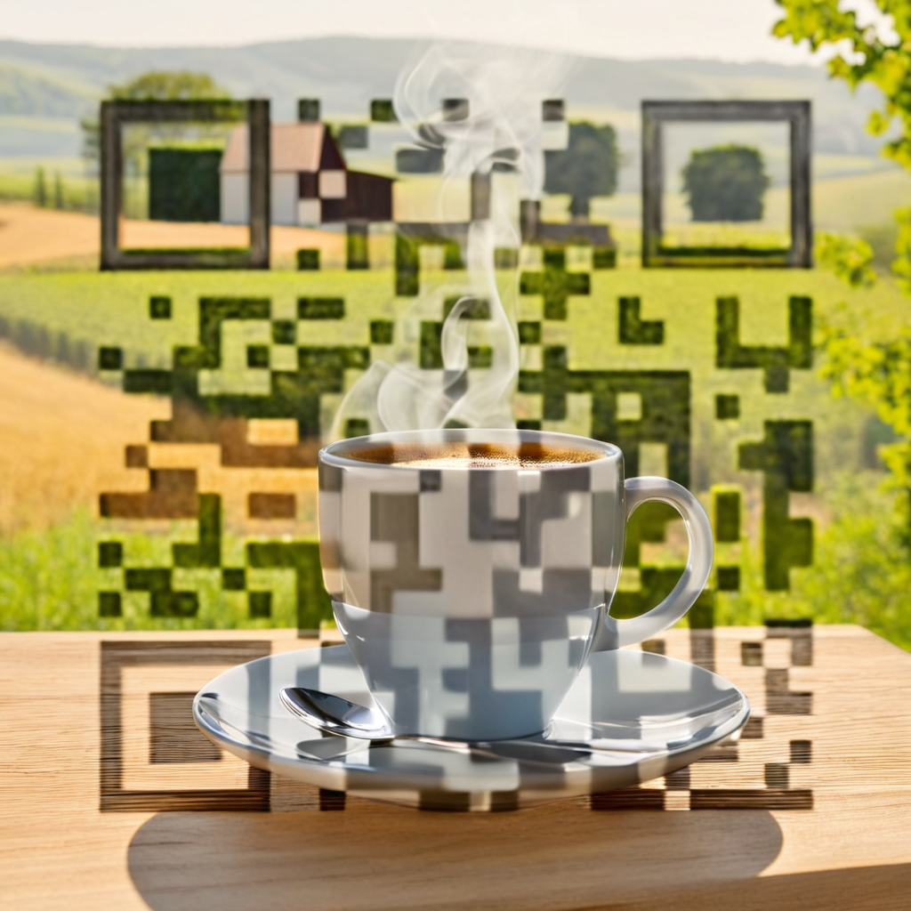 Coffee artistic QR code — Food & Drinks design