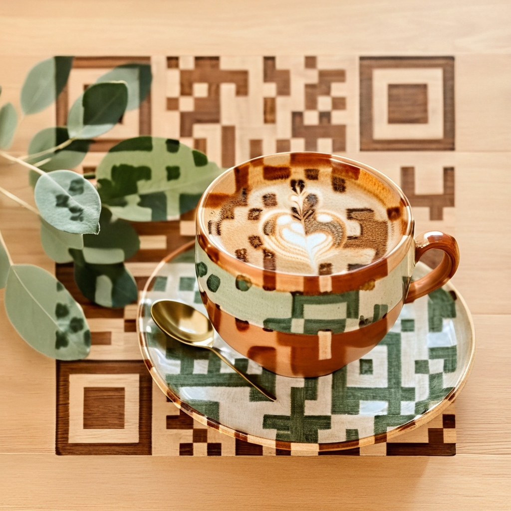 QR artístico de Coffee — diseño de Comida y Bebidas