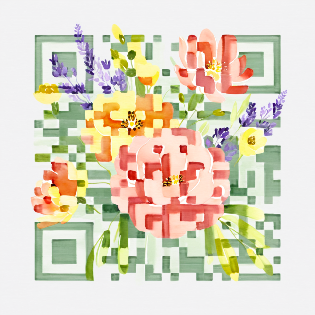 Flowers artistic QR code