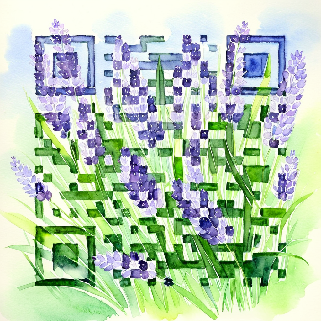 QR artístico de Lavandas — diseño de Flores
