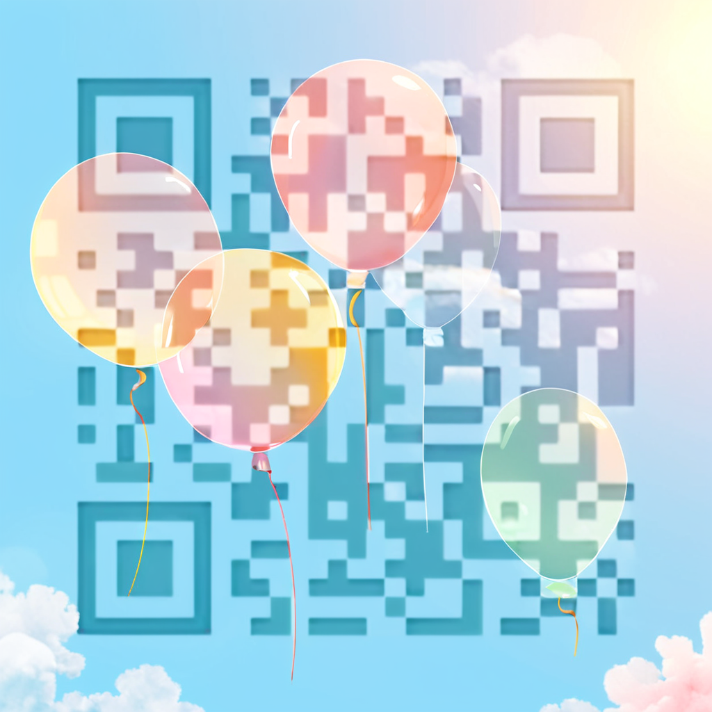 Globos balloons artistic QR code — Festivities & Popular Culture design