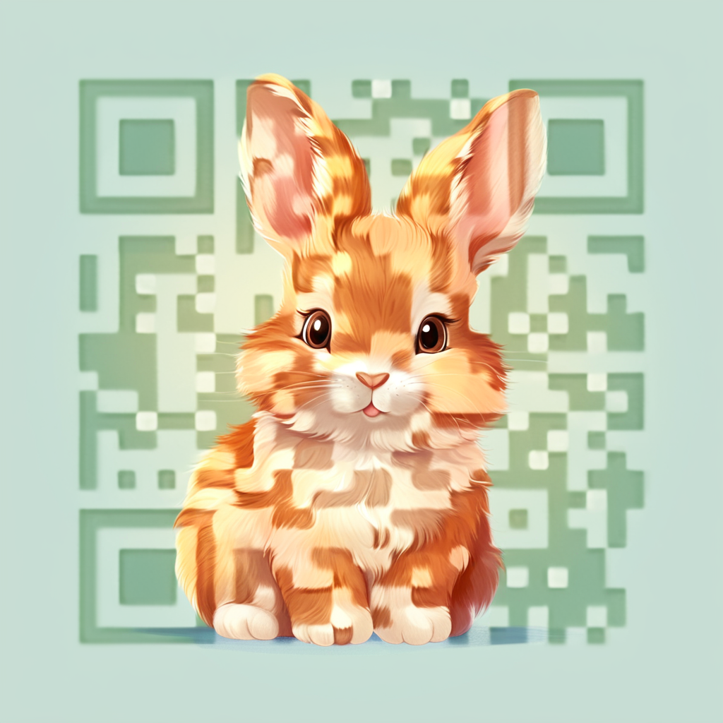 Conejo artistic QR code — Animals design