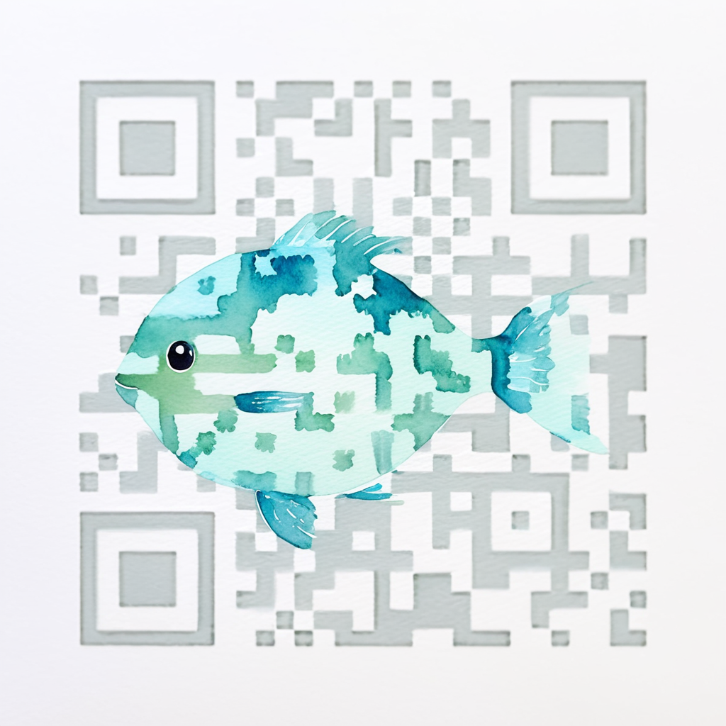 Fish artistic QR code — Animals design