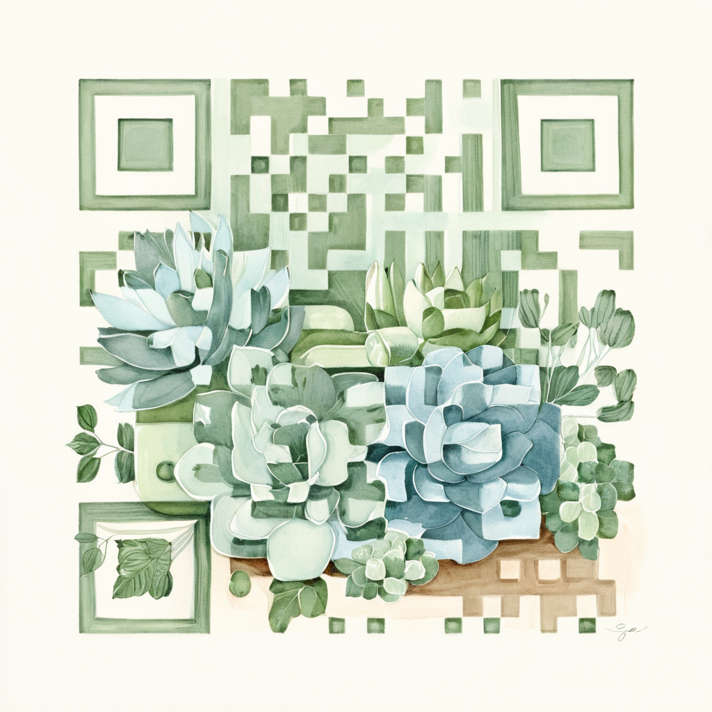 QR artístico de Suculentas — diseño de Flores