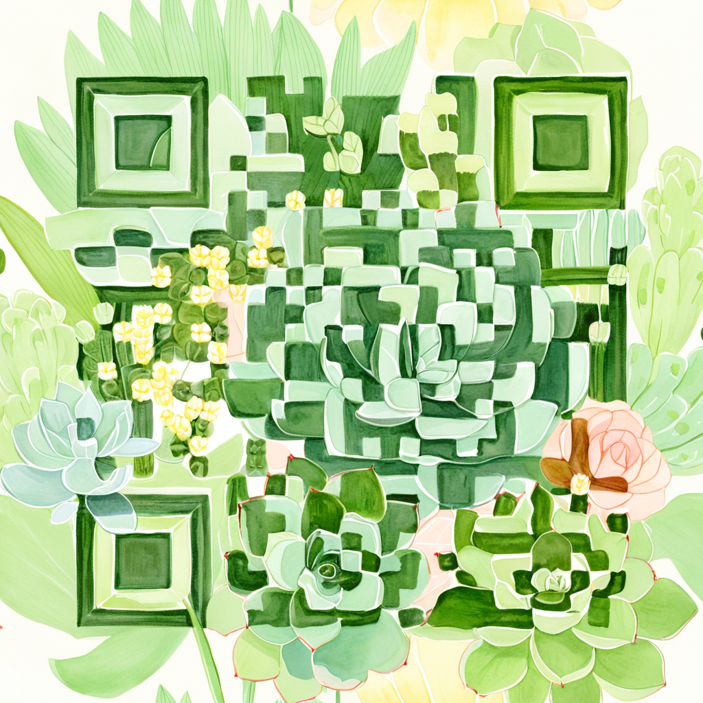 Suculentas artistic QR code — Flowers design