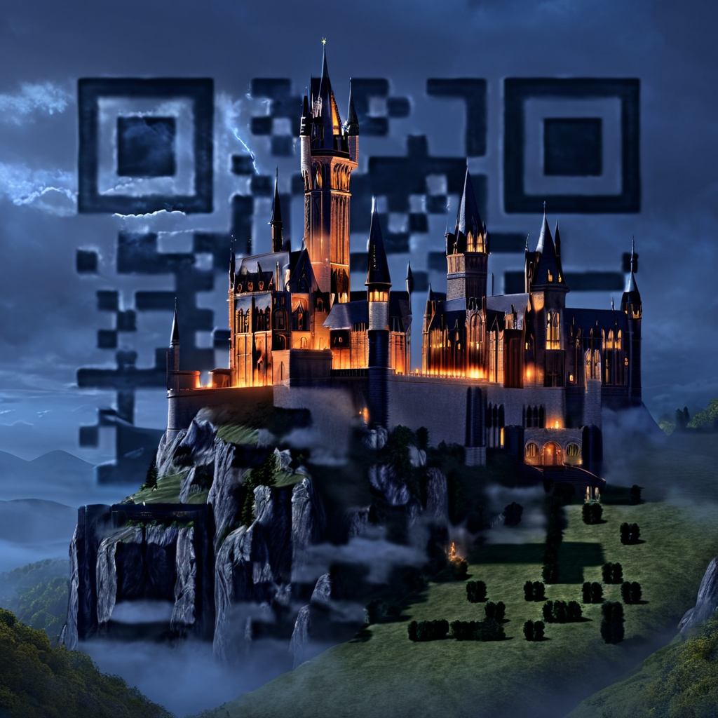 Castillo artistic QR code — Fantasy & Mythology design