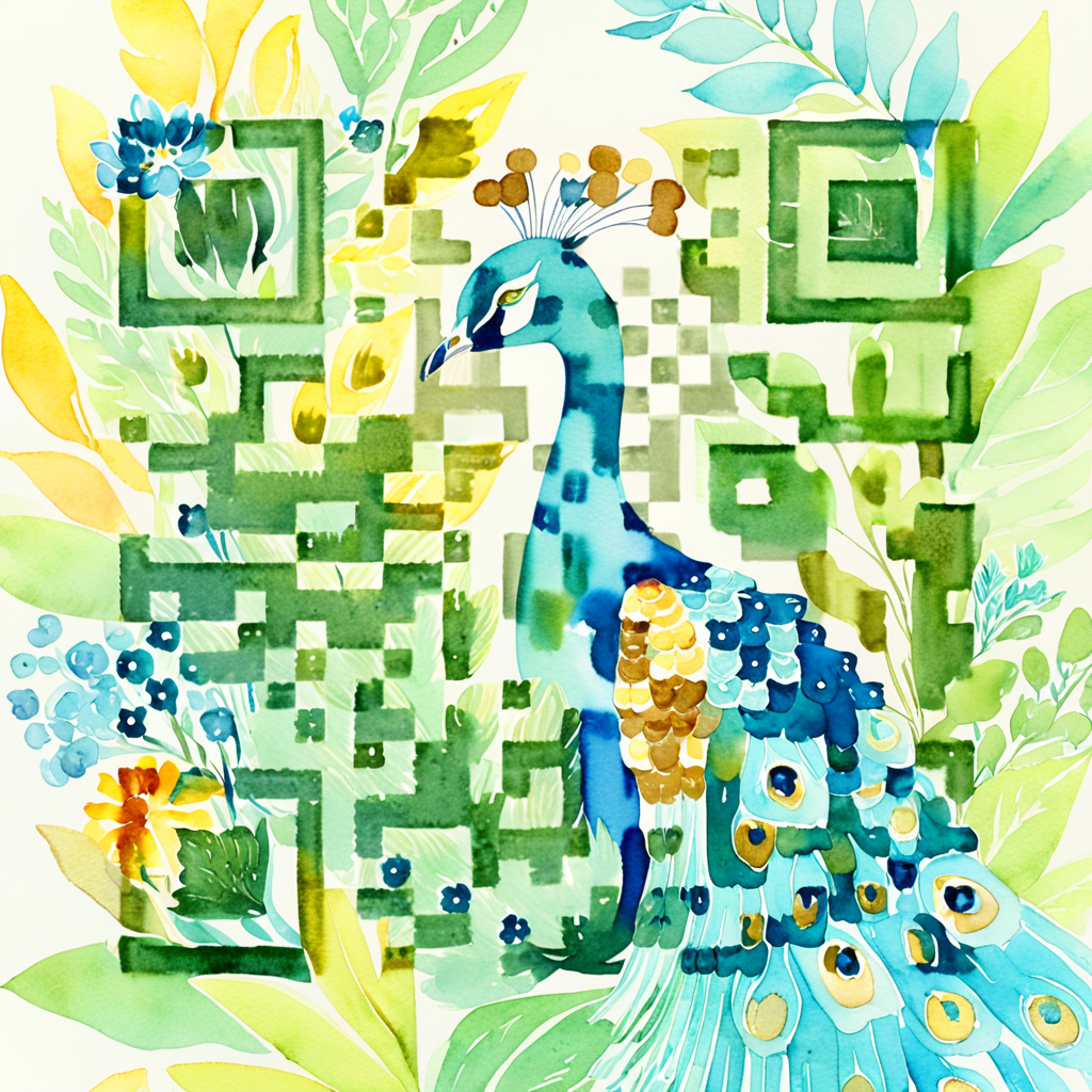 QR artístico de Pavo real — diseño de Animales