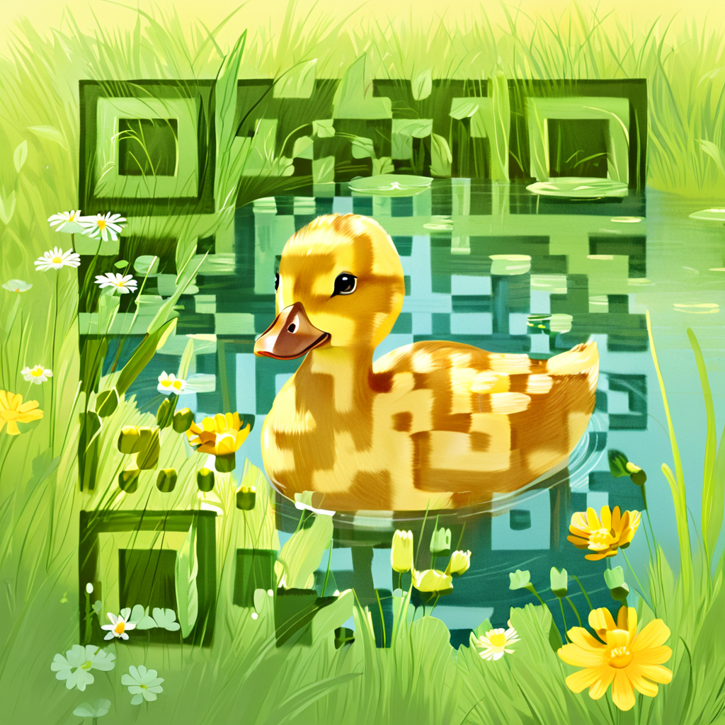 QR artístico de Duck — diseño de Animales