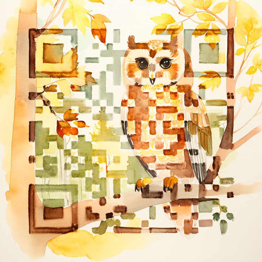 QR artístico de Owl — diseño de Animales