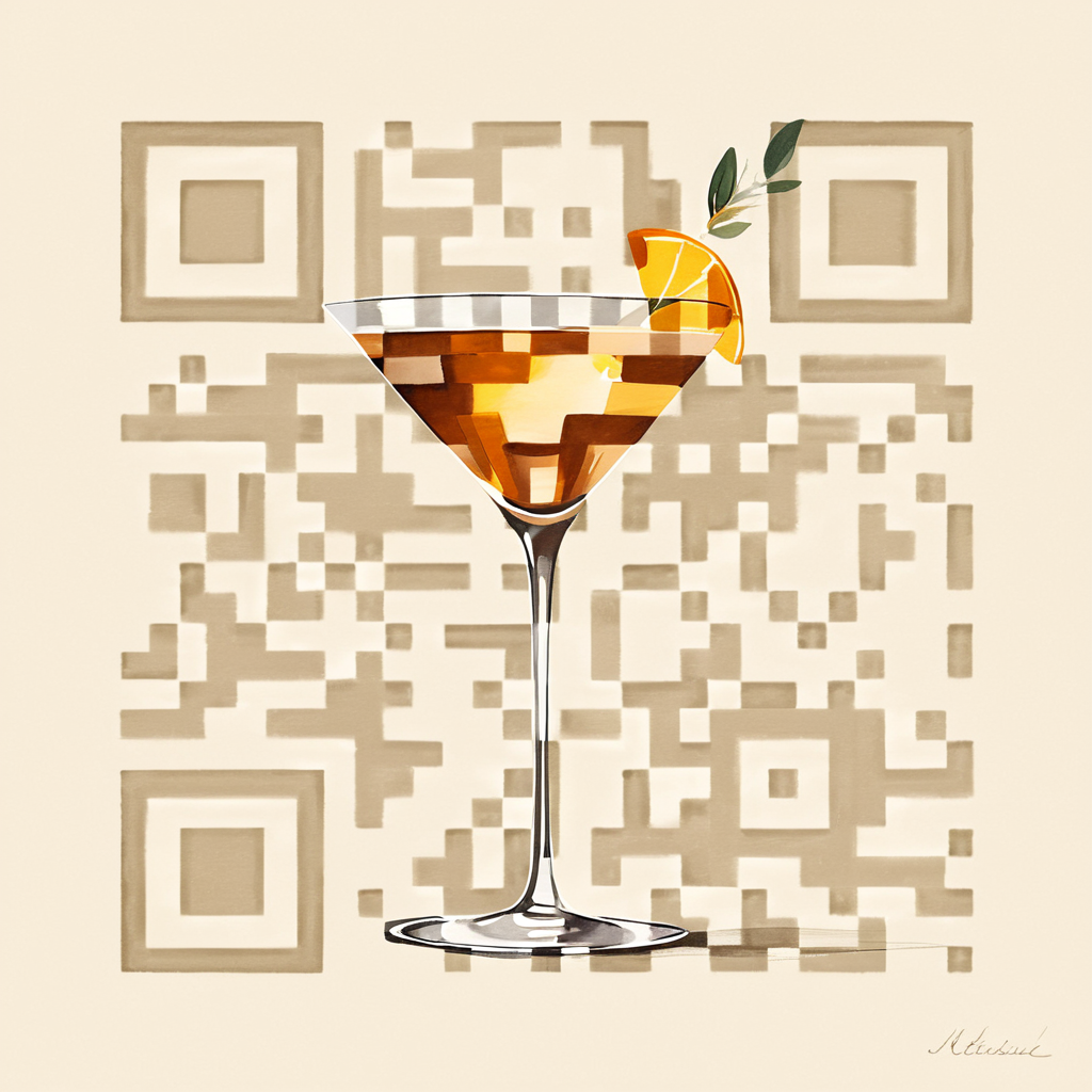 QR artístico de Trago — diseño de Comida y Bebidas