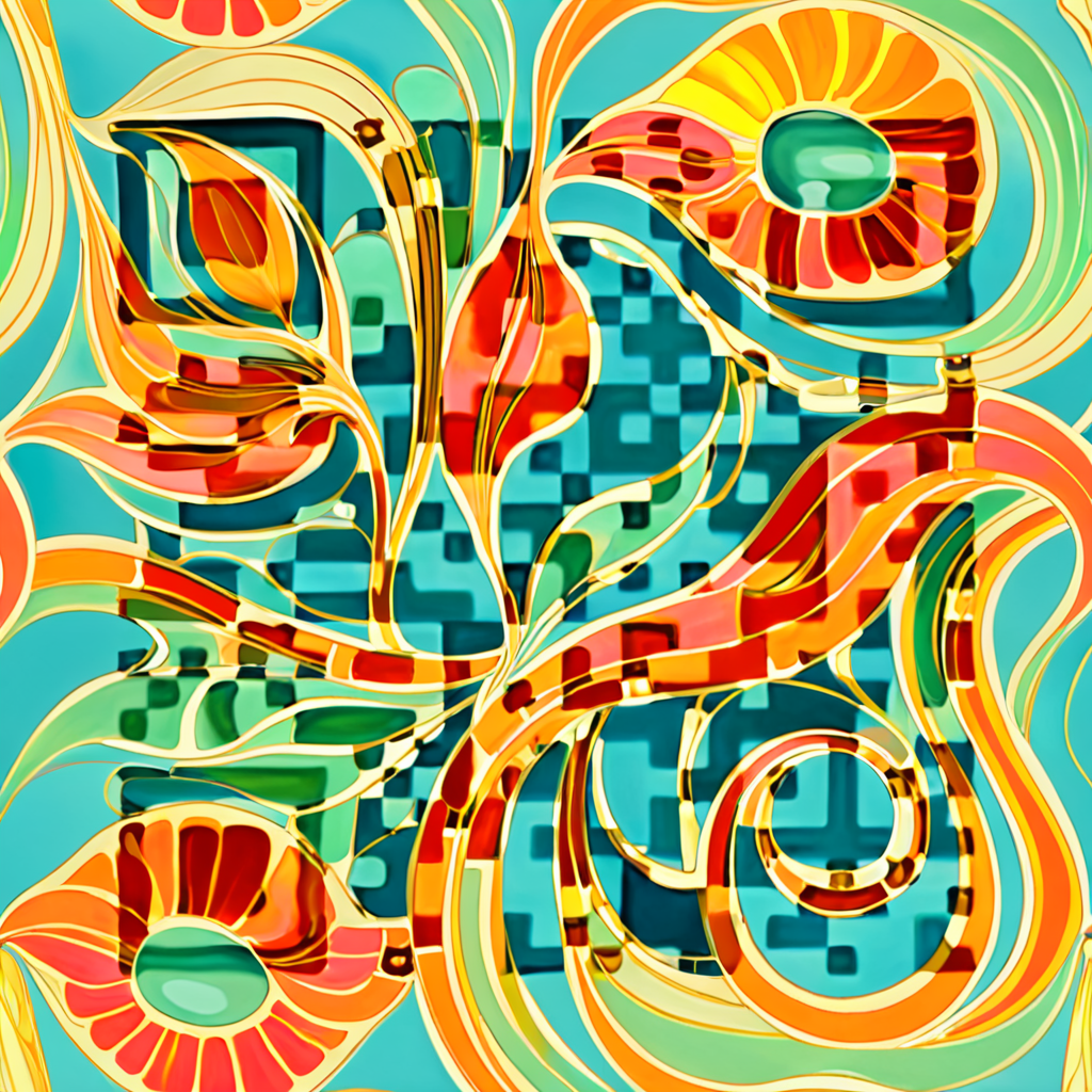 QR artístico de Colorido — diseño de Abstracto