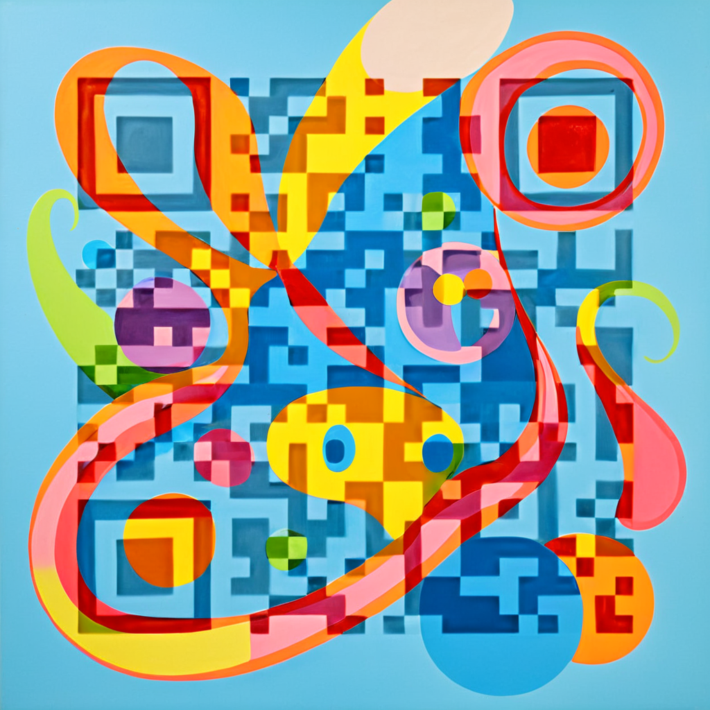 QR artístico de Colorido — diseño de Abstracto