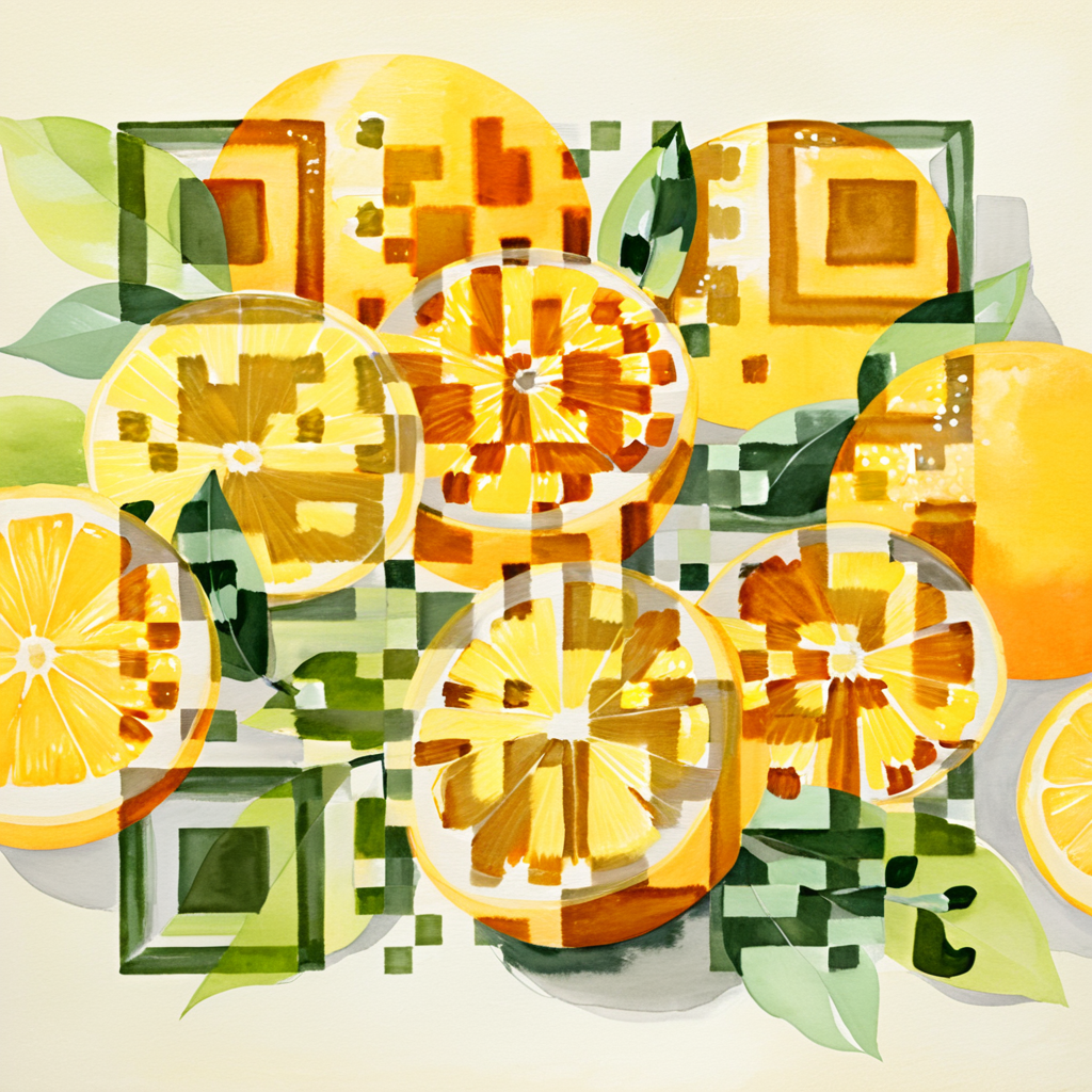 QR artístico de Orange — diseño de Comida y Bebidas