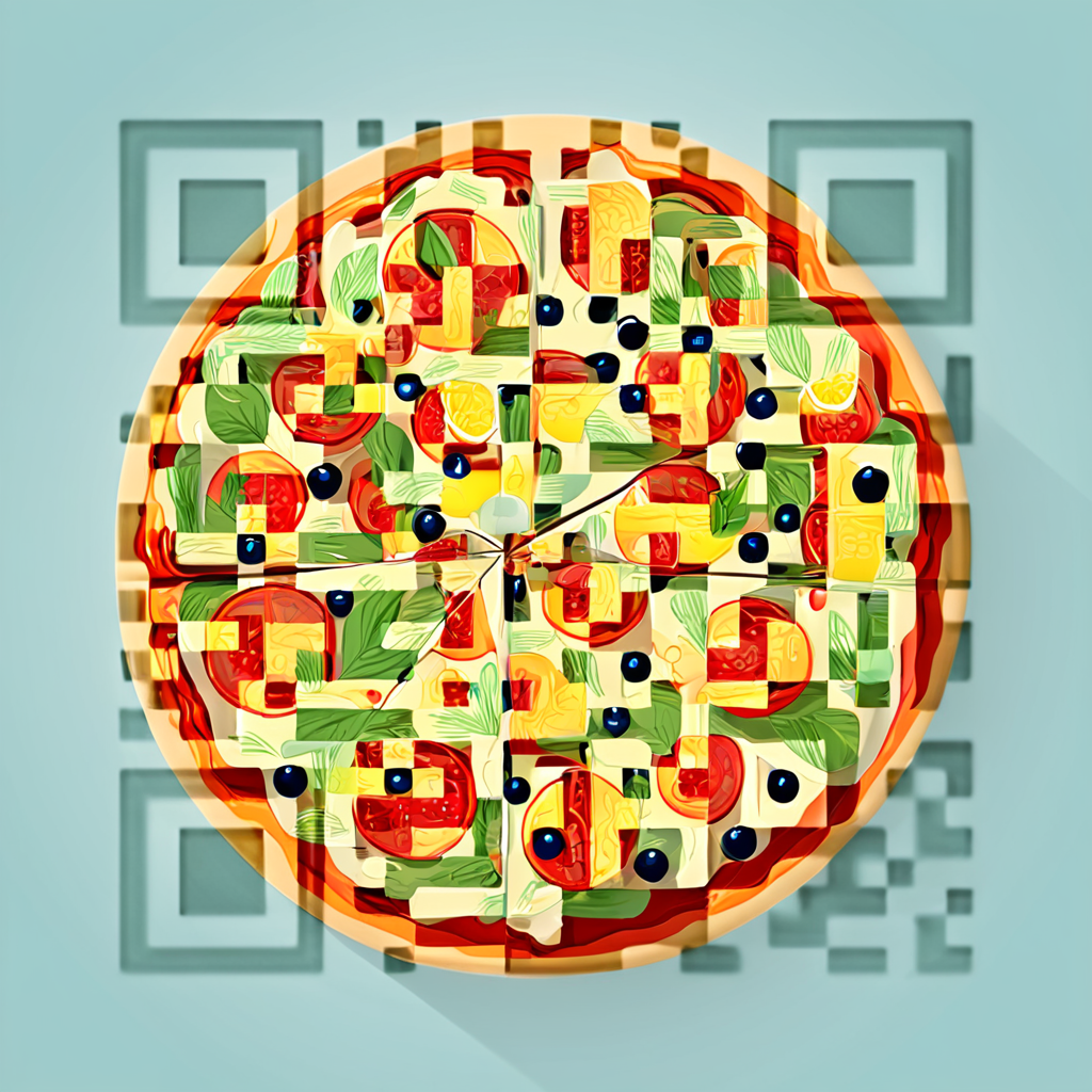 QR artístico de Pizza — diseño de Comida y Bebidas