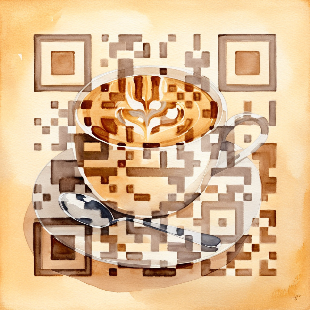 QR artístico de Coffee — diseño de Comida y Bebidas