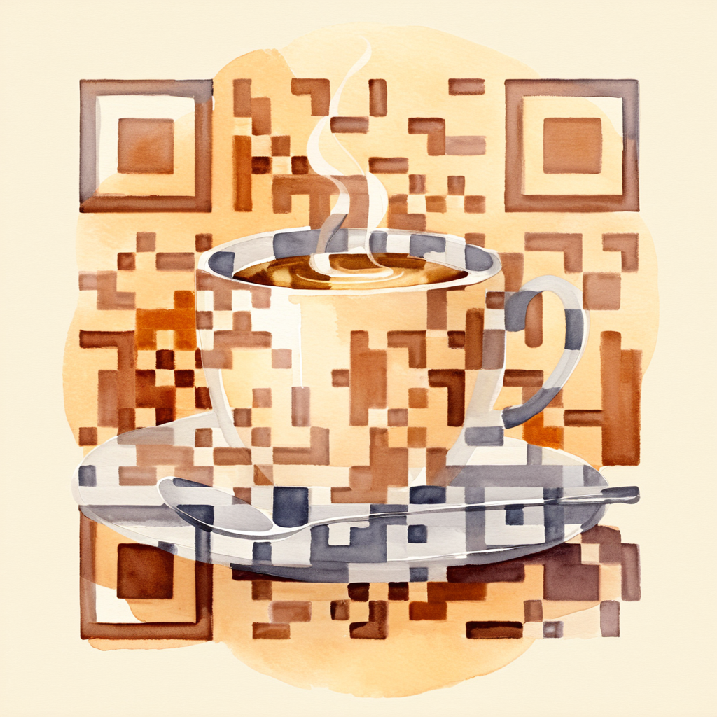 QR artístico de Coffee — diseño de Comida y Bebidas