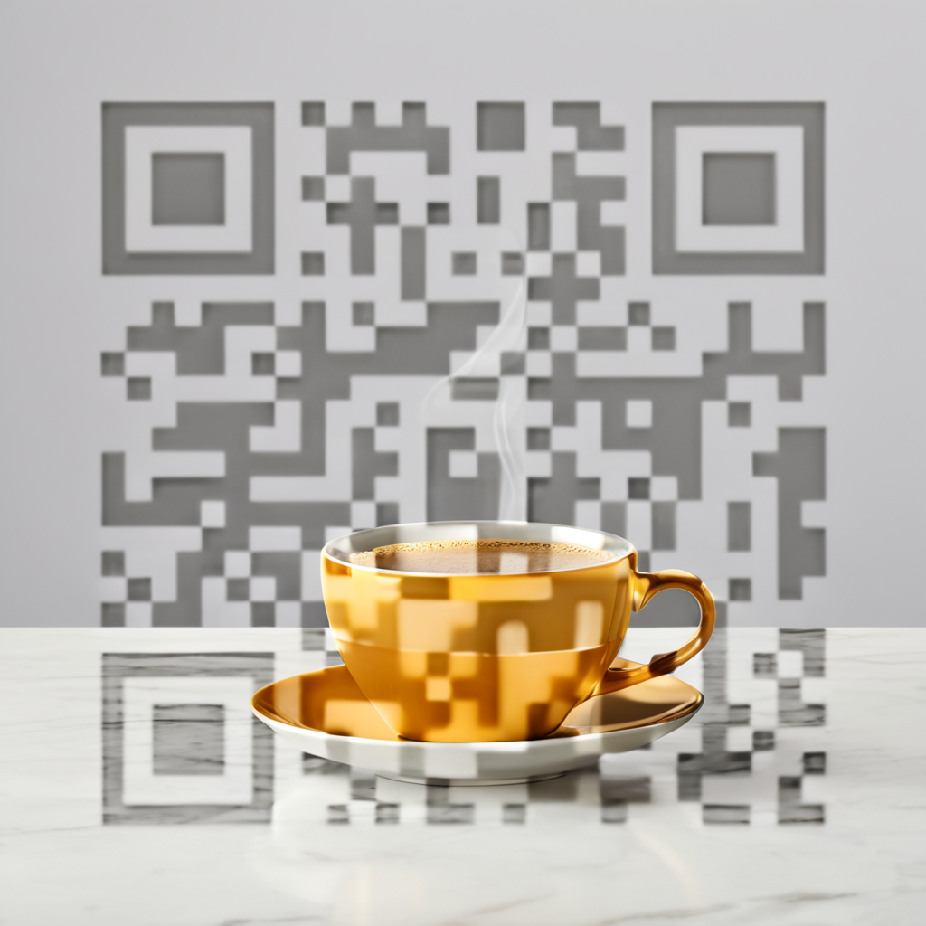 QR artístico de Coffee — diseño de Comida y Bebidas