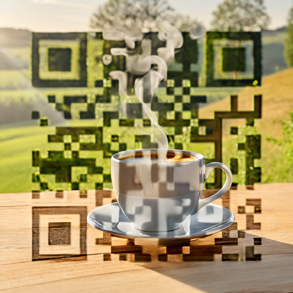 QR artístico de Coffee — diseño de Comida y Bebidas