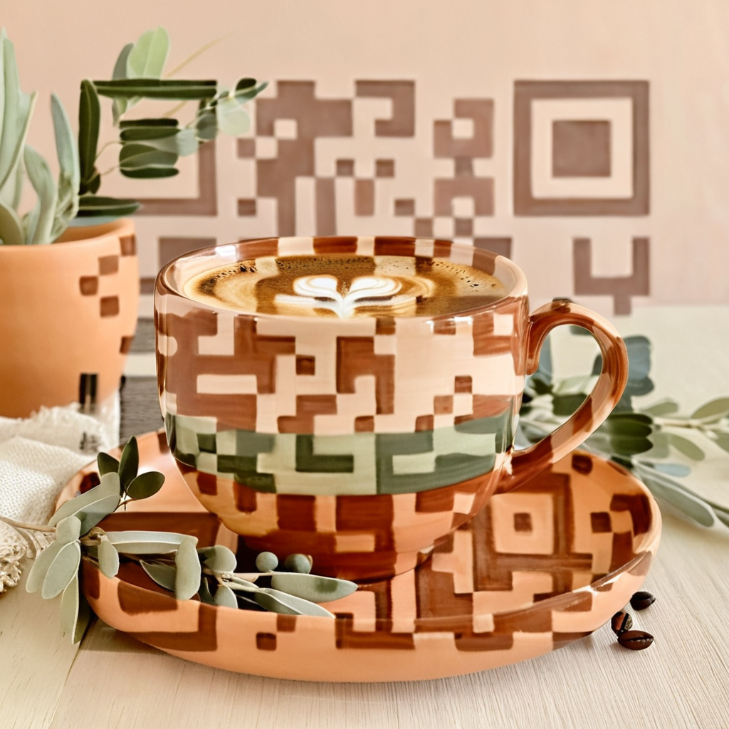 QR artístico de Coffee — diseño de Comida y Bebidas