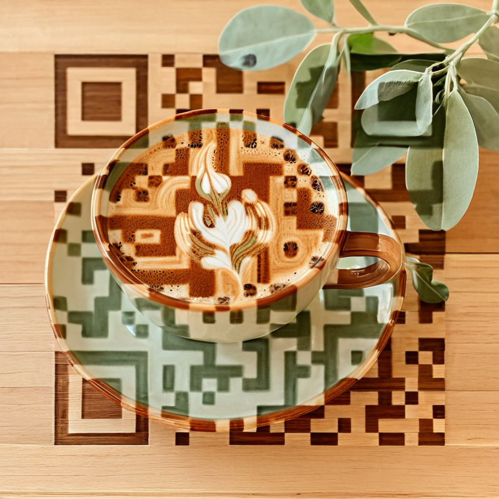 QR artístico de Coffee — diseño de Comida y Bebidas