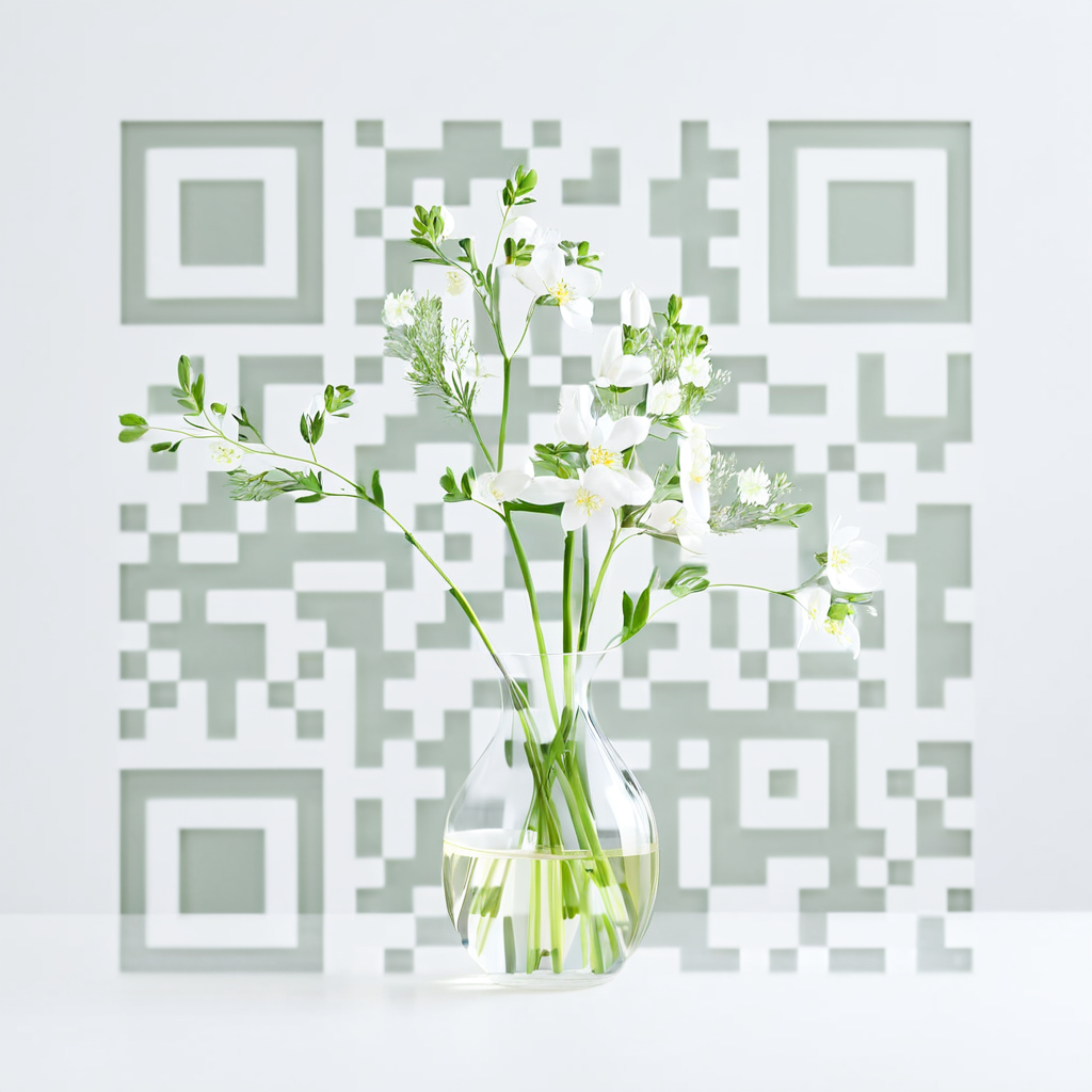 QR artístico de Flowers — diseño de Flores
