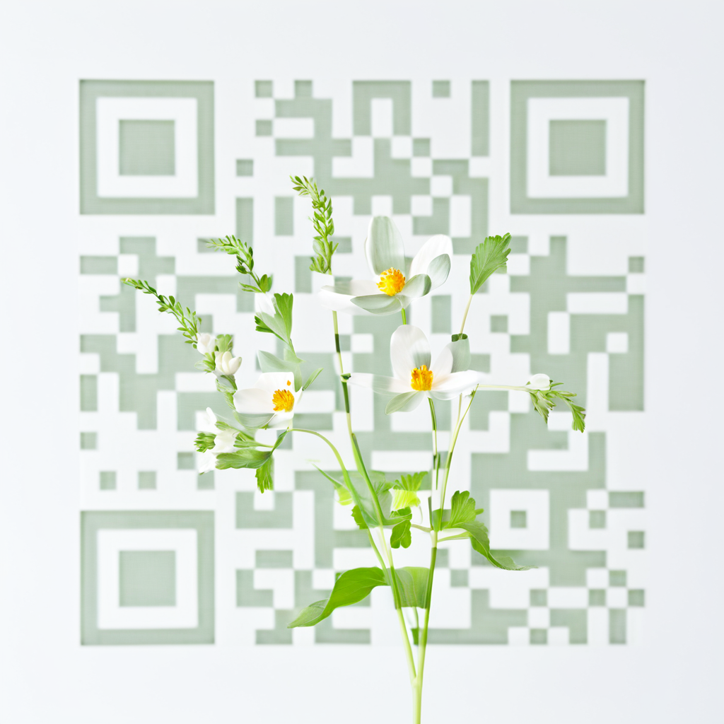 QR artístico de Flowers — diseño de Flores